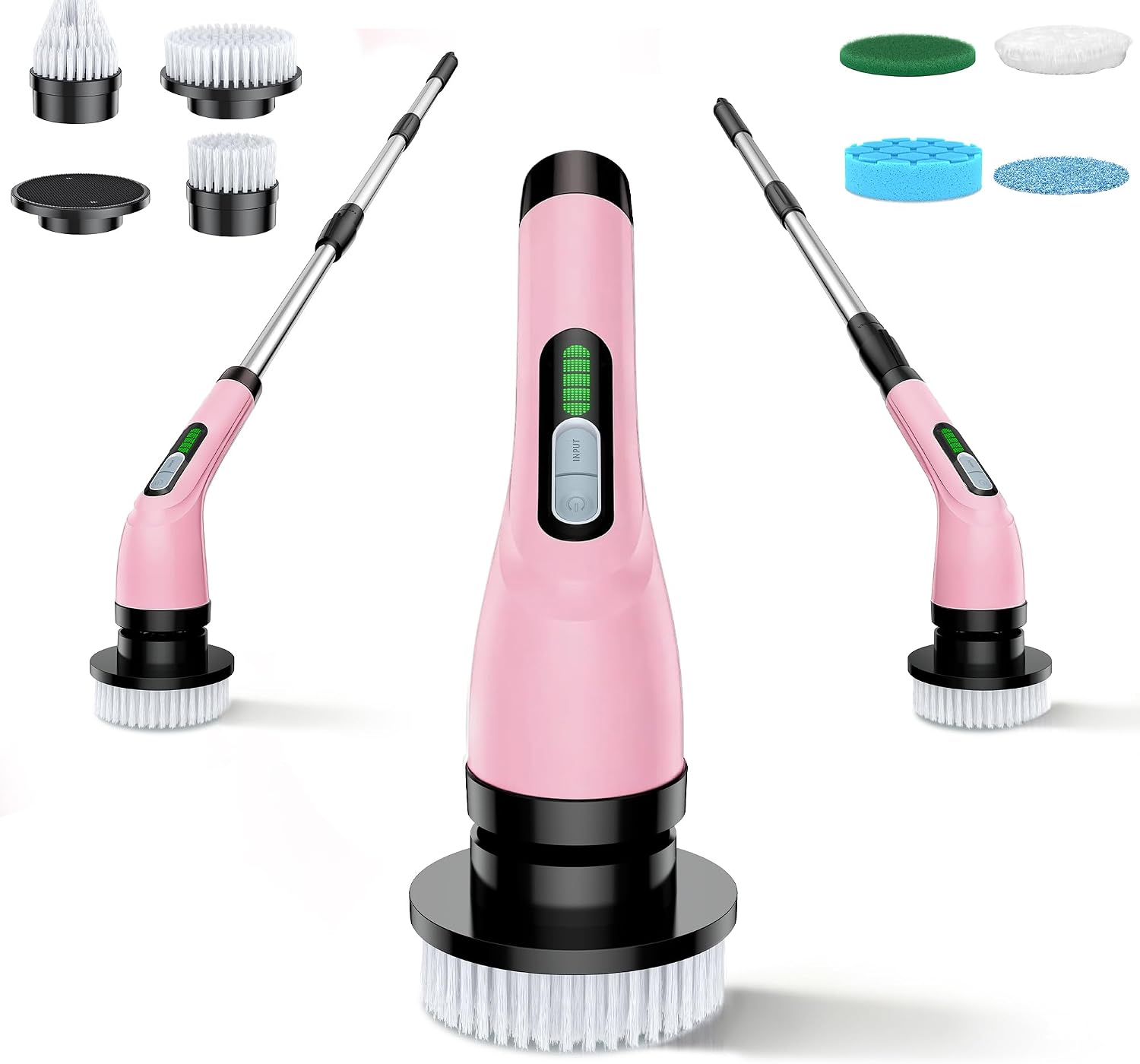 Electric Spin Scrubber – Cordless Bathroom Scrubber with 7 Brush Heads