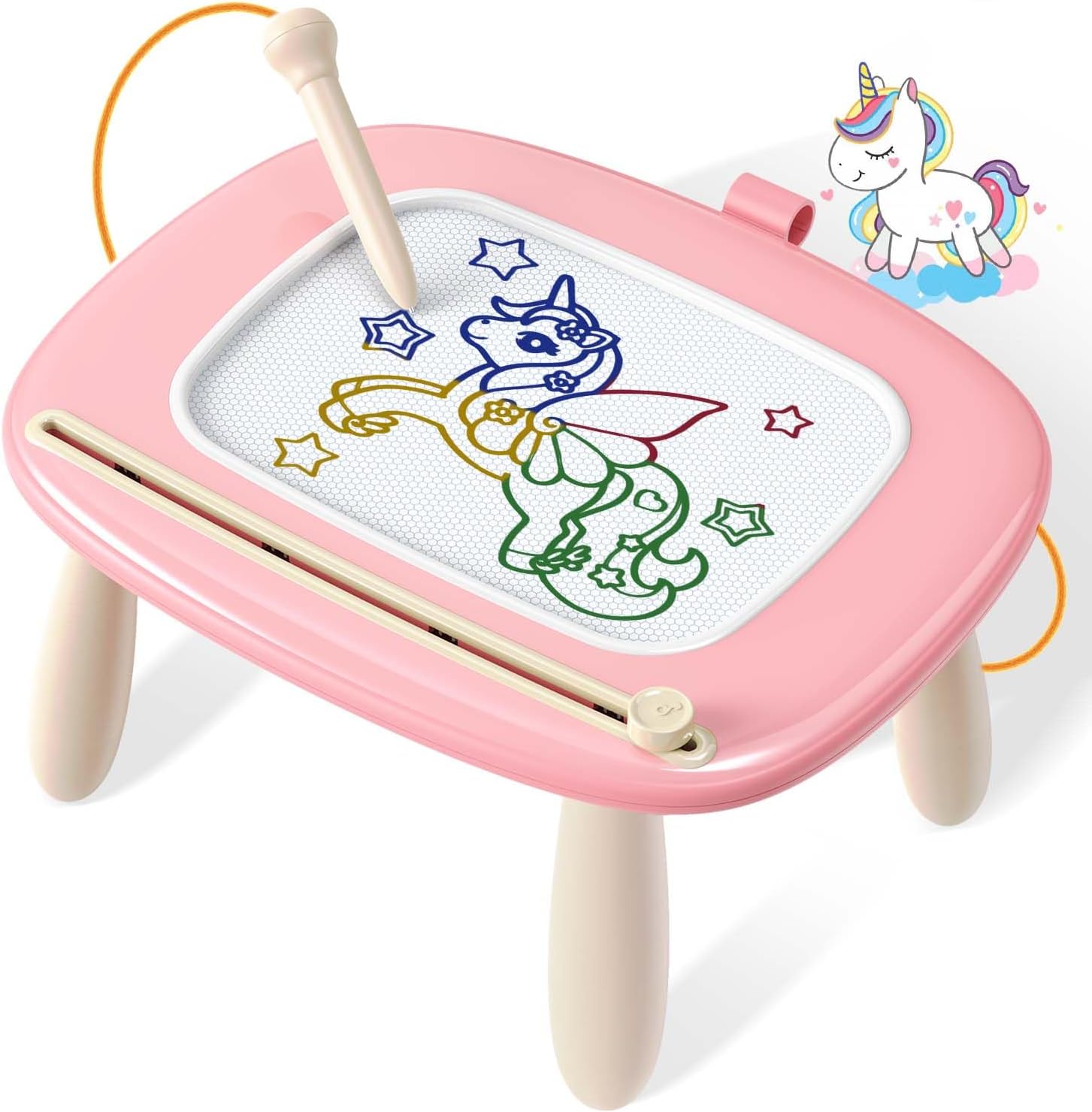 Seimome Magnetic Drawing Board, Toddler Girl Toys for 1-3 Year Old, Doodle Board Learning and Educational Kids Toys for 1 2 3 Year Old Baby Birthday GIF- Pink