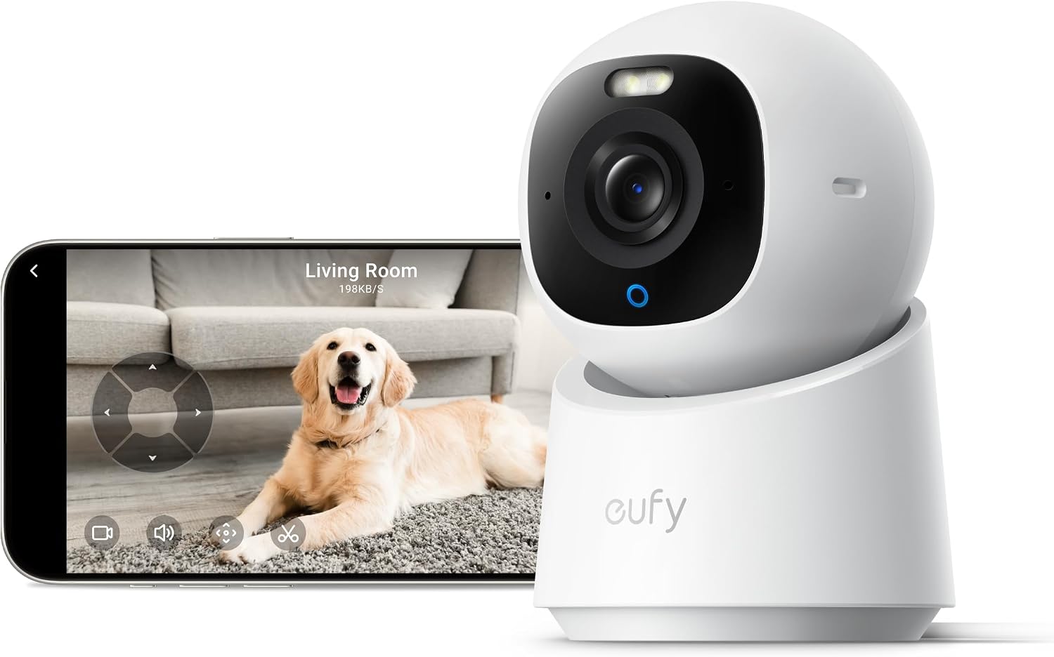 eufy Security 4K Indoor Camera E30, No Subscription, Work as Pet Camera | Nanny/Baby Camera, Pan&Tilt, AI Tracking, AI Detection, 24/7 Recording, Color Night Vision, Two-Way Audio,Works with HomeKit