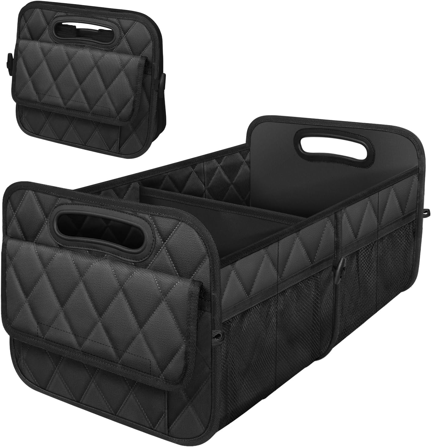 Deosk Car Trunk Organizer for SUV, Car Organizers and Storage with Reinforced Handles, Car Accessories for Women/Men 50LWaterproof Polyester Trunk Organizer, Black