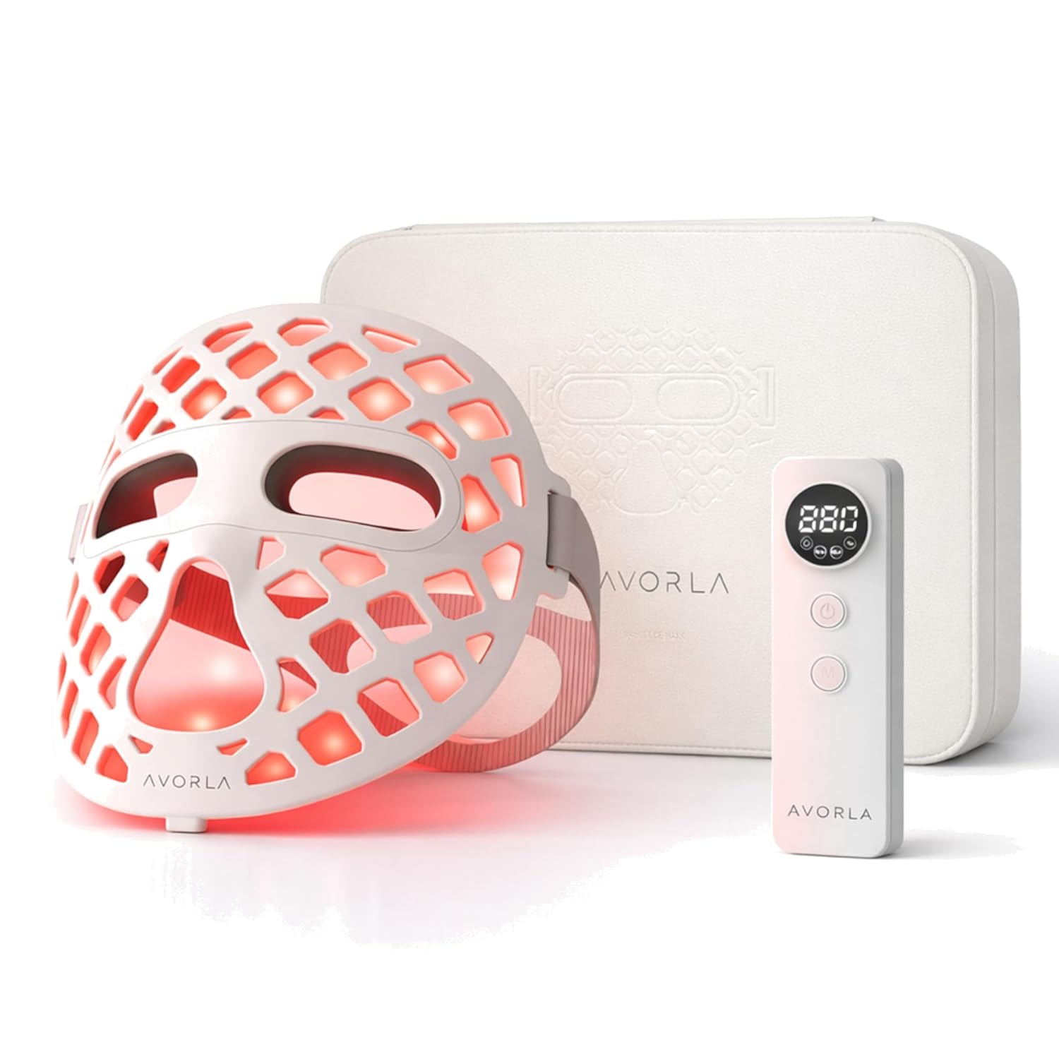 Beauty LED mask – Red Light & Infrared Light Therapy Face Mask for Wrinkles – Blue Light for Acne – Multi-wavelength for Skincare – Rechargeable for Home Use and Travel