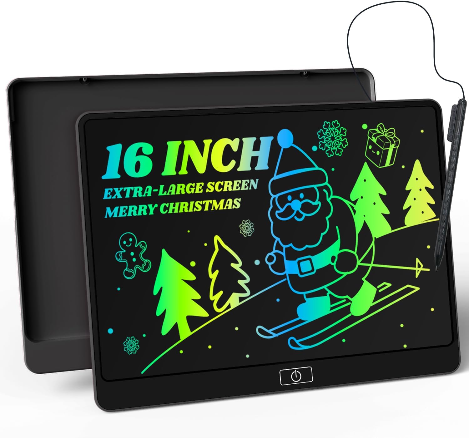 LCD Writing Tablet,16 Inch Colorful Screen Doodle Board Toddler Educational Toys for 3 4 5 6 Years Old Boys Girls Reusable Portable Drawing Tablet Christmas Toys Gifts for Kids (Black) | Colorful Screen Doodle Board Toddler Educational Toys for 3 4 5 6 Years Old Boys Girls Tablet Christmas Toys Gifts for Kids