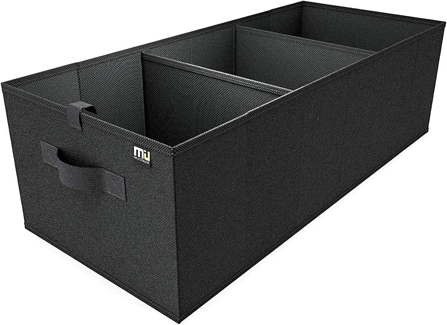 MIU COLOR Trunk Organizer for SUV, Car Organizer, Collapsible Trunk Organizer for Car, Non-Slip Bottom, Storage Organizer for Sedans, Van, Jeep, Grocery, Large 3 Compartments, Black 32″×13″×10.6″