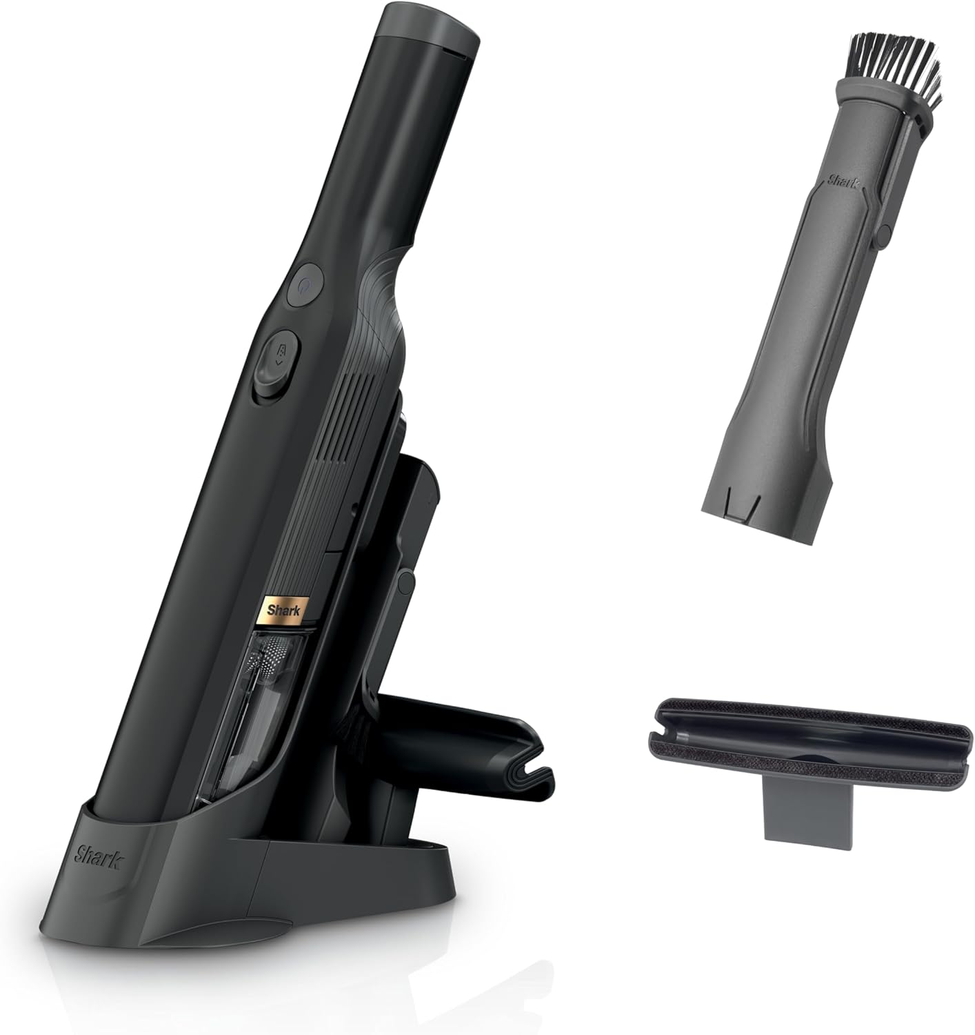 Shark WANDVAC Cordless Hand Vac, Black, WV201BK | Lightweight at 1.4 Lbs., Powerful Suction for Pet Hair, Charging Dock, One-Touch Empty, Car & Home, Duster Crevice Tool