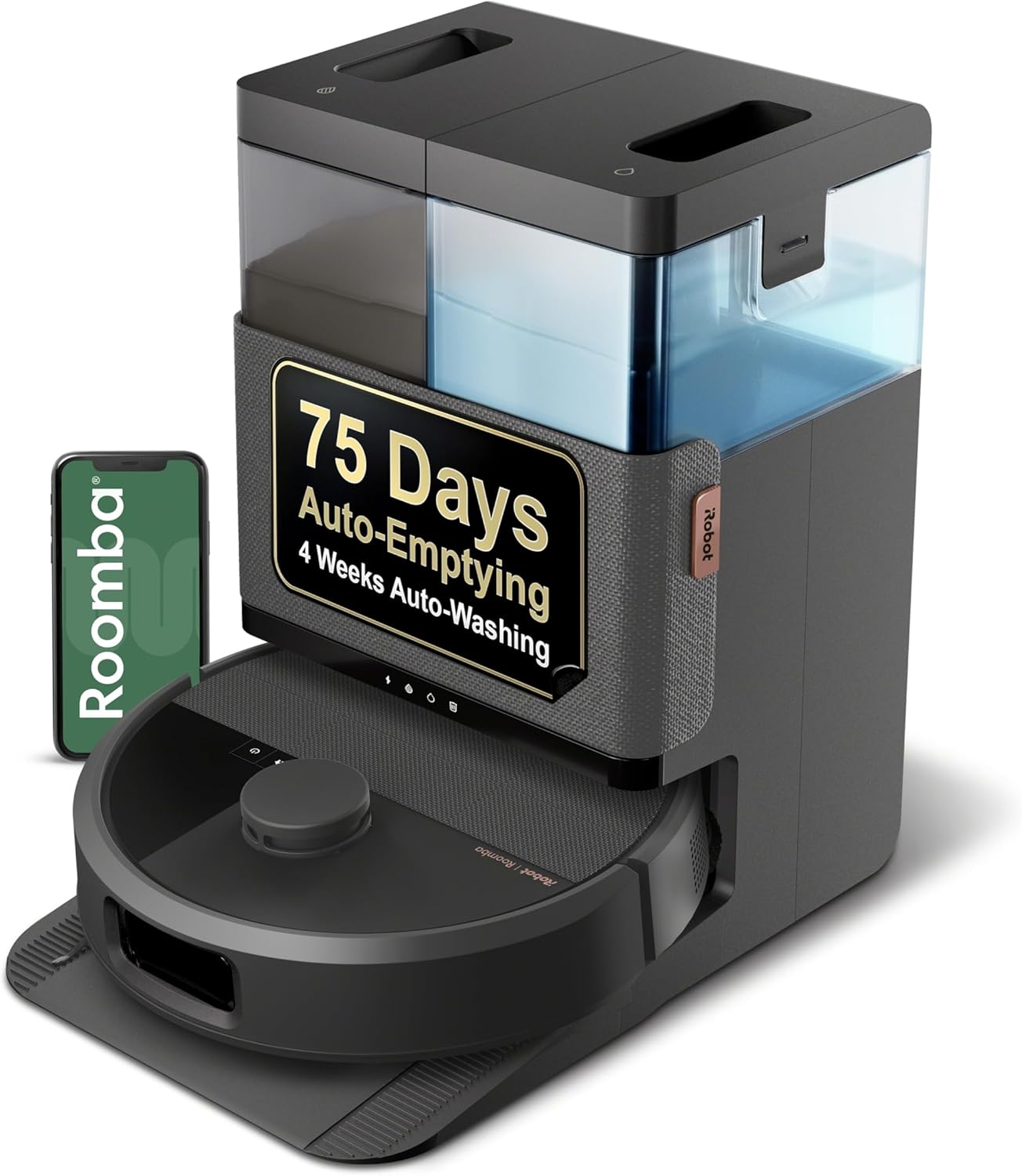 iRobot Roomba Plus 505 Combo Robot Vacuum & Mop with AutoWash Dock – Extending Spinning Mop Pads, Self-Empties, Pad Wash & Heated Drying, Self-cleaning, Recognizes & Avoids Obstacles, LiDAR Navigation | Extending pads, LiDAR navigation, pad washing and heated drying, obstacle avoidance