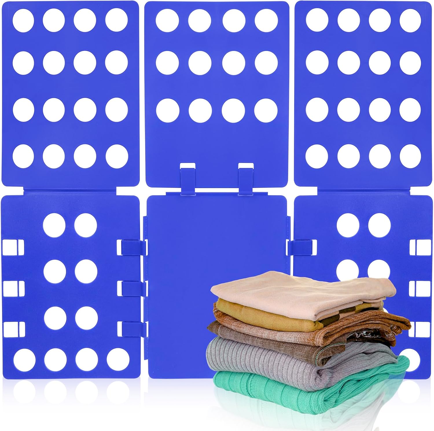 GYE T-Shirt Folding Board, Plastic Clothes Folder for Kids & Adults, Blue | Durable plastic construction, fast and easy clothes folding, suitable for kids and adults, convenient home laundry organizer