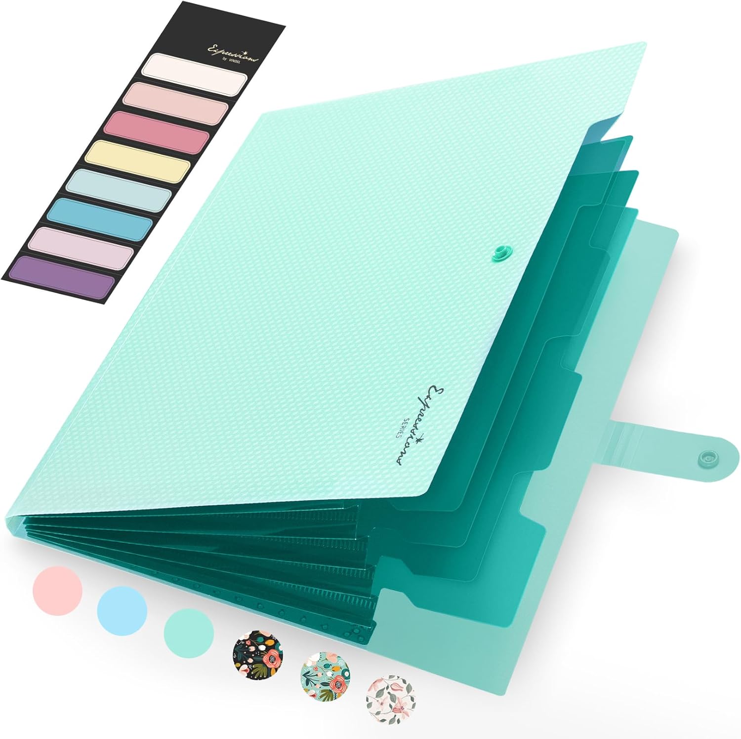 Sooez Green School Supplies File Folder, Letter Size Accordion File Organizer, Expanding File Folder for Document, Portable Paper Organizer for Office | Folders for Document, Portable Paper Bill Receipt Organizer for Office College School Essential Supplies, Letter Size, Green