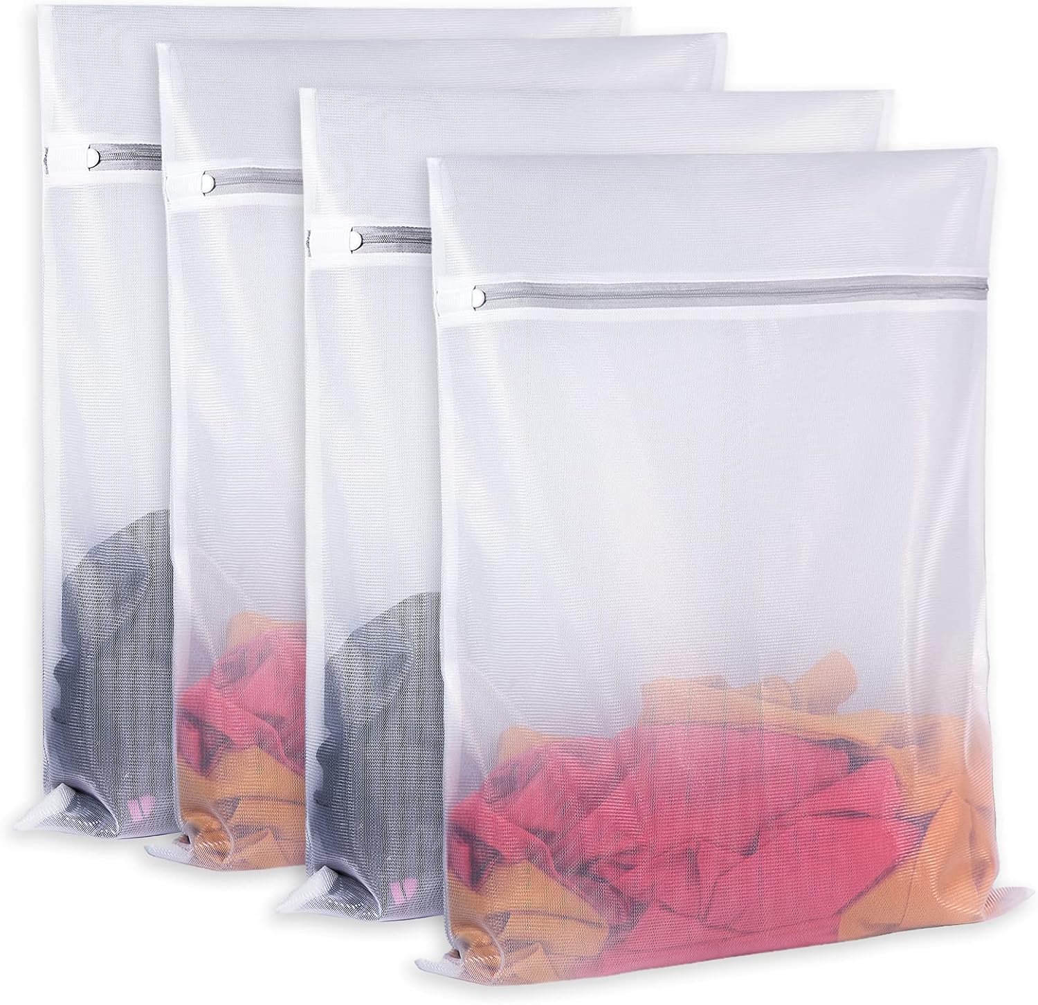 SUERIV Laundry Bags Mesh Wash Bags,delicate laundry bag for College,Dorm,Storage(16 x20 inch),4Pcs