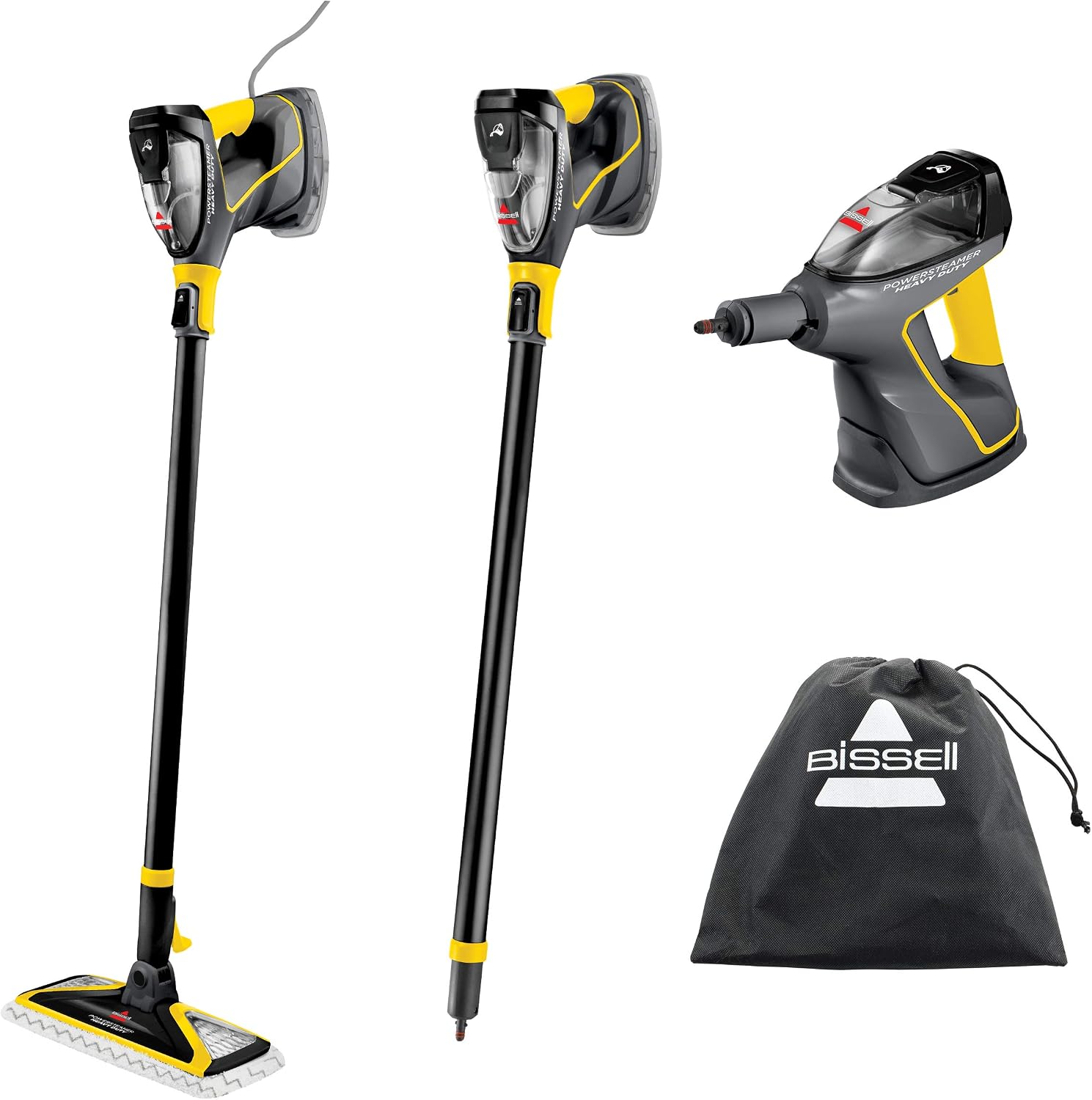 BISSELL PowerSteamer Heavy Duty 3-in-1 Steam Mop, 2685A | Handheld SteamShot for versatility; works indoor & outdoor; 3-in-1 heavy duty steam cleaning