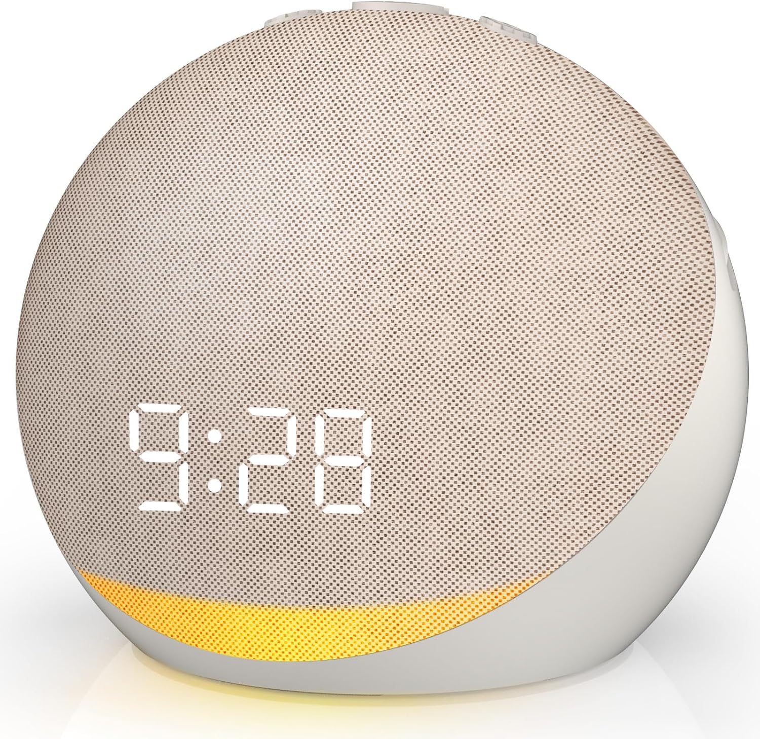 Sound Machine Alarm Clock for Bedroom: 25 Natural Sleep Sounds | White Noise Machine for Adults Kids Baby – Gentle Wake Up Alarm with Bluetooth Speaker – Putty