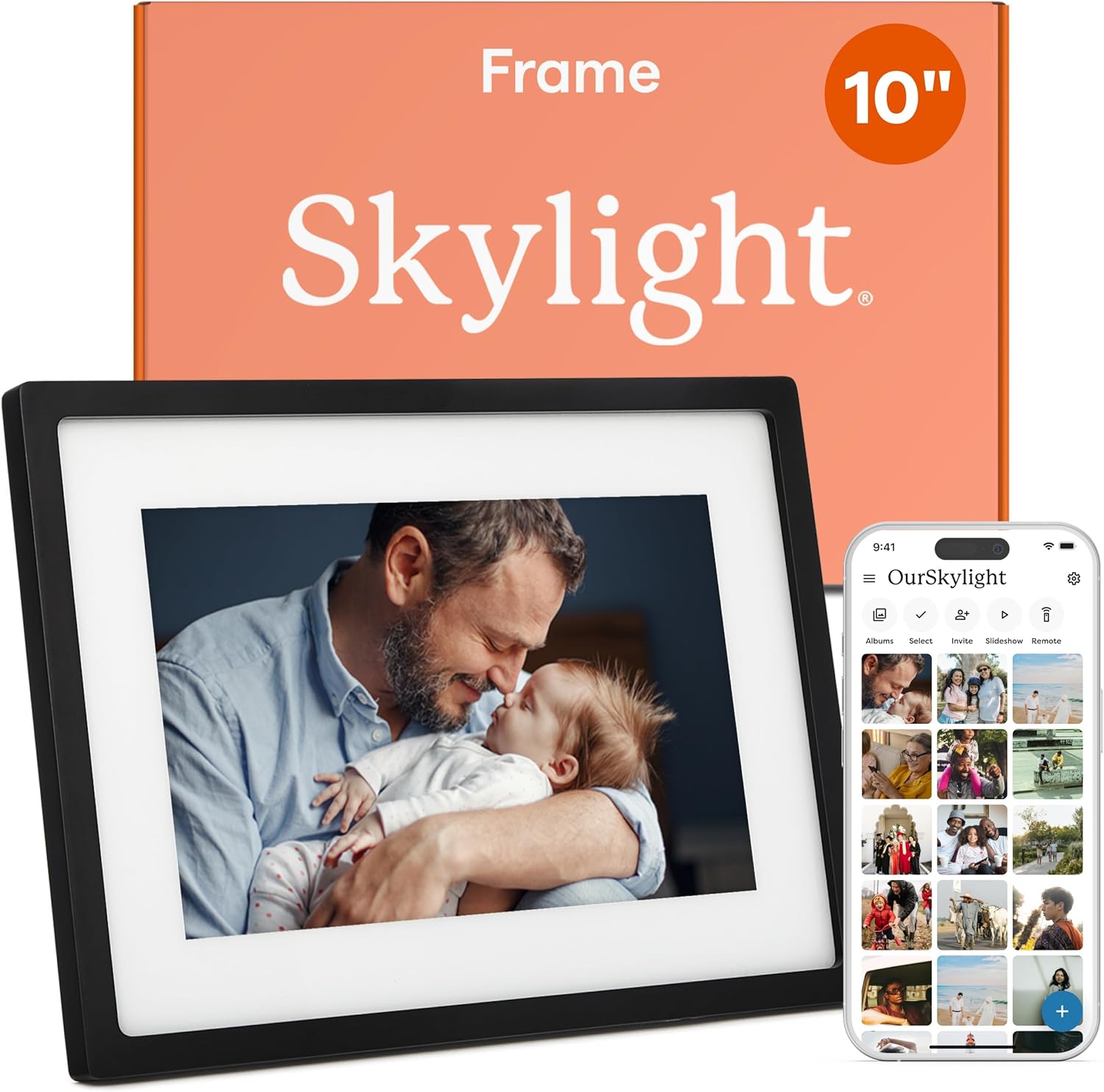 Skylight Frame – WiFi Digital Picture Frame Customer Support, Touch Screen Digital Photo Frame with Easy Setup, Photo Gifts for Parents and Grandparents – 10 Inch Black