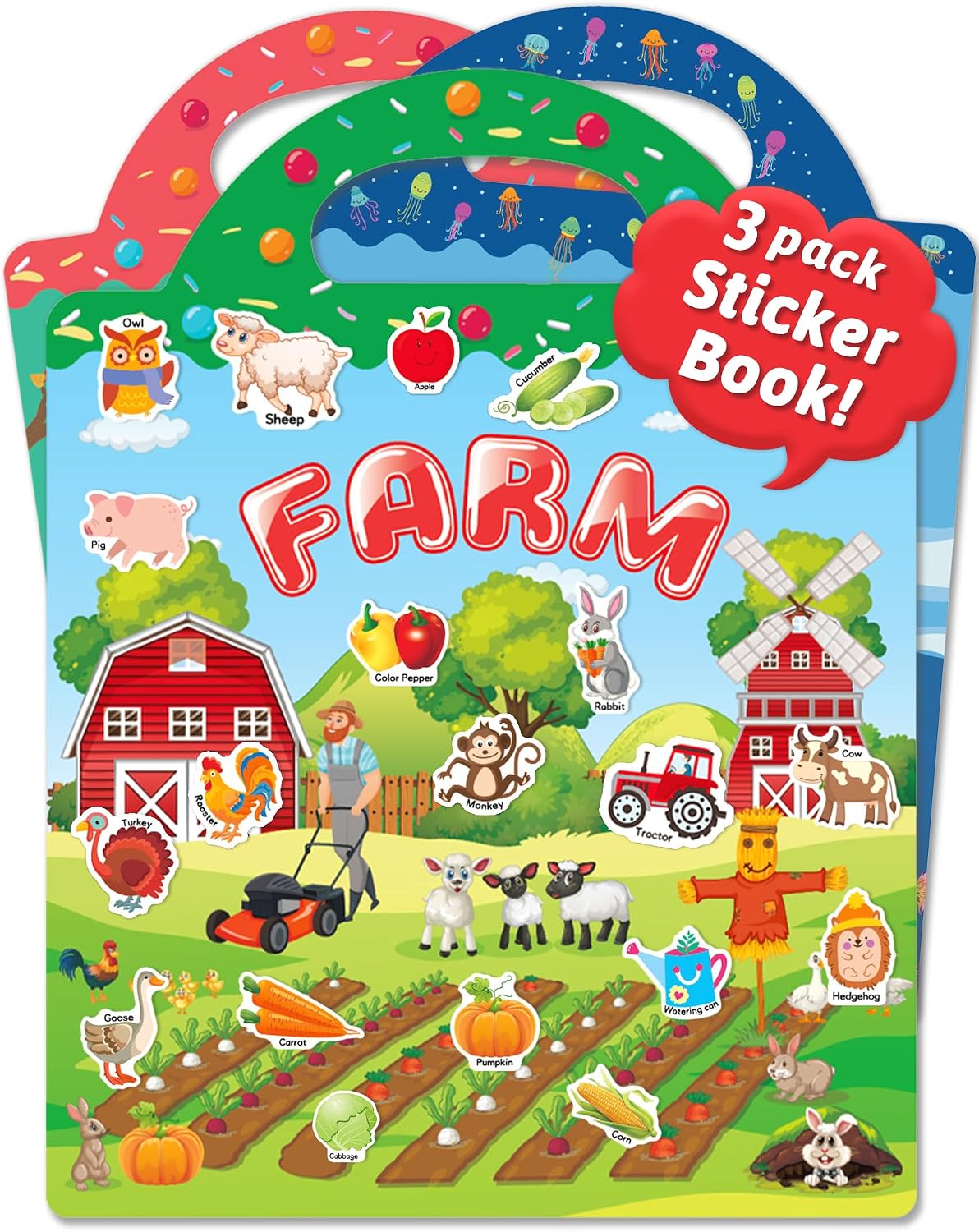 Benresive Reusable Sticker Book for Toddlers, Stickers for Kids, Travel Toy | Toddler Toys, Boys Girls Birthday Gifts, Airplane & Road Trip Essentials Kids, No Mess Waterproof Toddler Crafts Activities