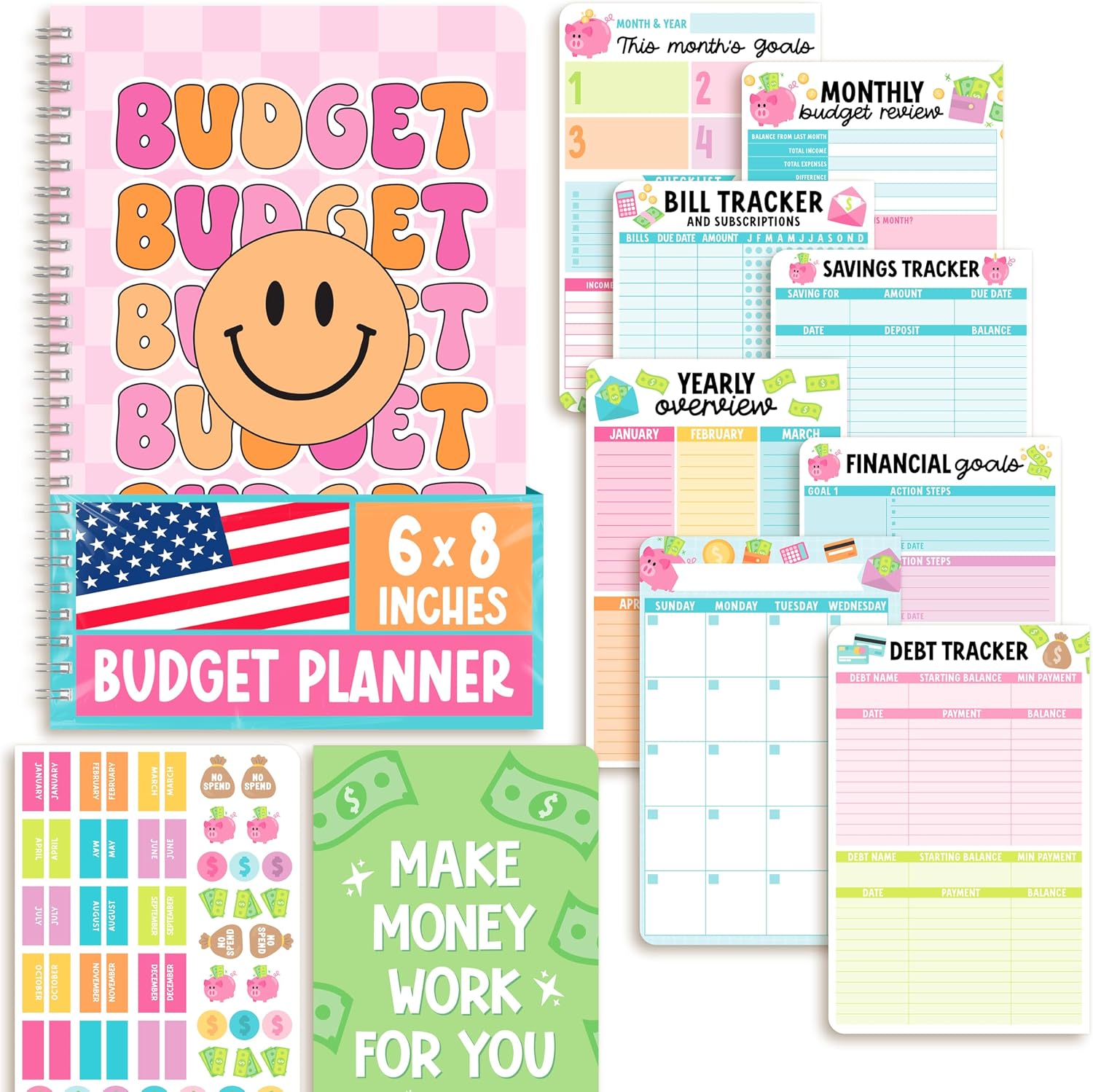 Hadley Designs 2026 Budget Planner and Monthly Bill Organizer – Budget Book & Financial Planner, Monthly Budgeting Planners and Tracker, Expense Tracker Notebook, Birthday Gifts for Women & Men