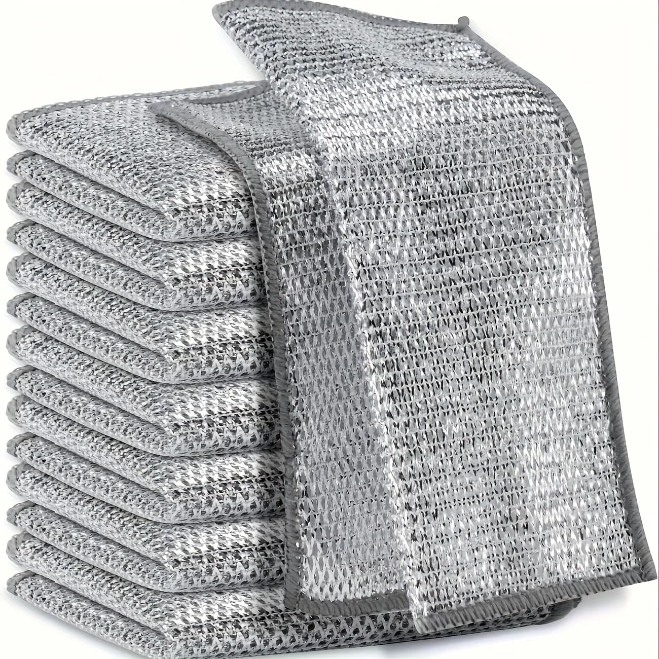 10pcs Miracle Cleaning Cloth – Ultra-Durable Mesh Ultrafine Fiber Set – Easy for Dry and Wet Cleaning – Very Suitable for Tableware, Metal Surfaces, etc.! No Scratches Kitchen Genius
