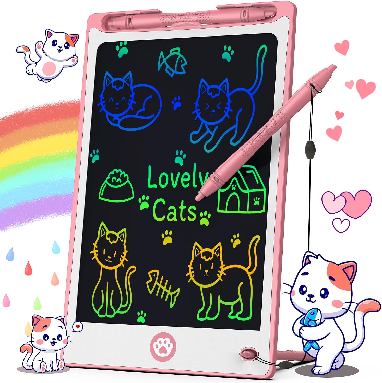 LCD Writing Tablet for Kids 8.8 Inch, Toys for Girls Boys Drawing Pad for 3 4 5 6 7 Year Old Kids Toys, Children Christmas Birthday Gift for Kids Toddler Doodle Board Travel Essentials
