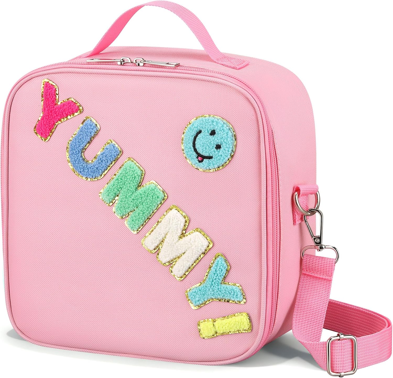 Kids Lunch Box Insulated Reusable Lunch Bag, Pink – Yummy | Kids Lunch Bag with Adjustable Shoulder Strap, Durable Leak-proof Lunchbox Children for School Daycare Travel Picnic