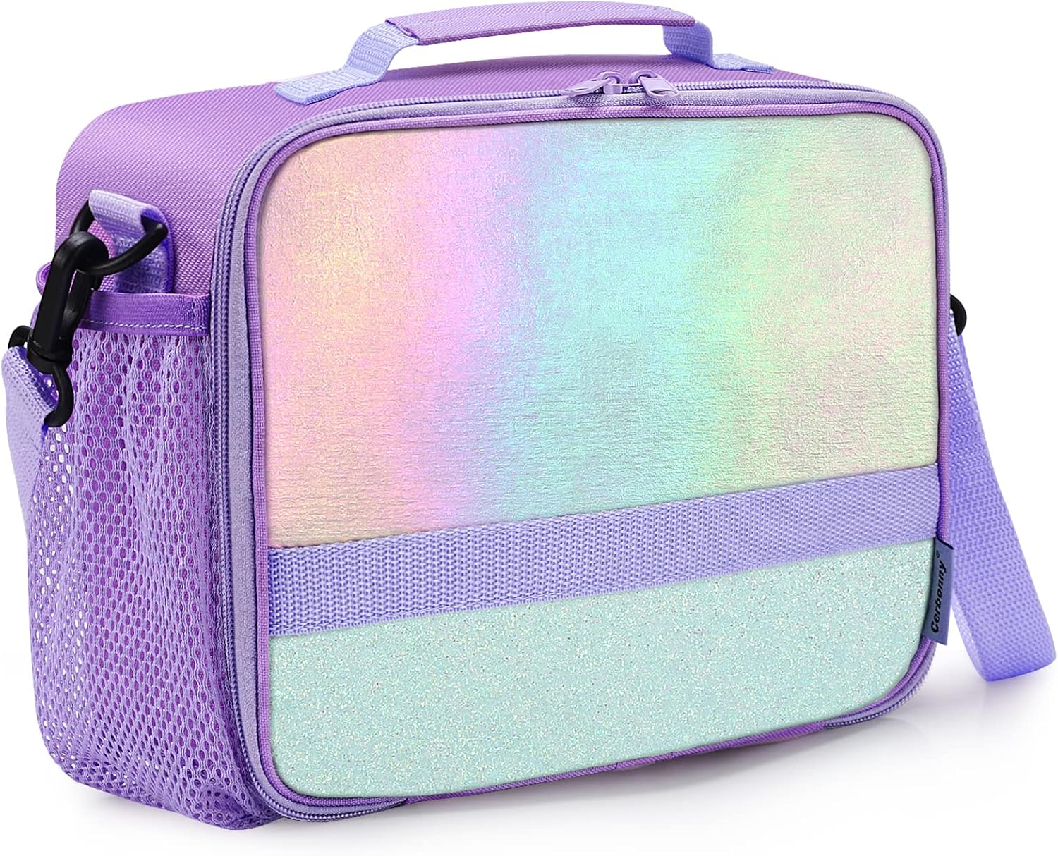 Cerbonny Lunch Box For Girls, Crystal Purple, Does not include ice pack | Insulated, Durable, Adjustable Shoulder Strap, Keeps Food Warm, Ideal for School and Travel