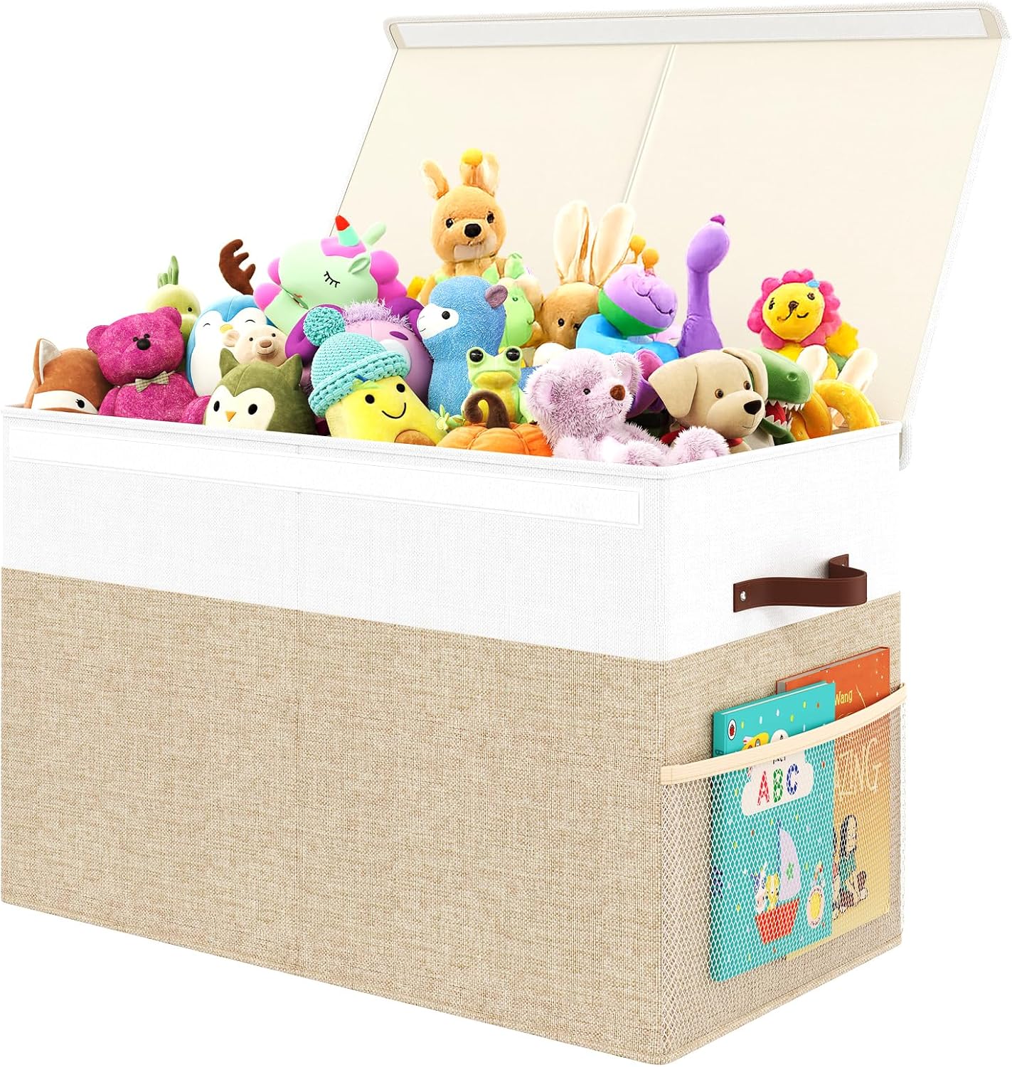 Large Toy Storage Box with Lid, Toy Chest with Divider, Foldable Organizer | PP Board Reinforced Toy Storage Box for Kids, Boys, Girls, Playroom, Nursery and Bedroom for Toys, Stuffed Animals & Blankets
