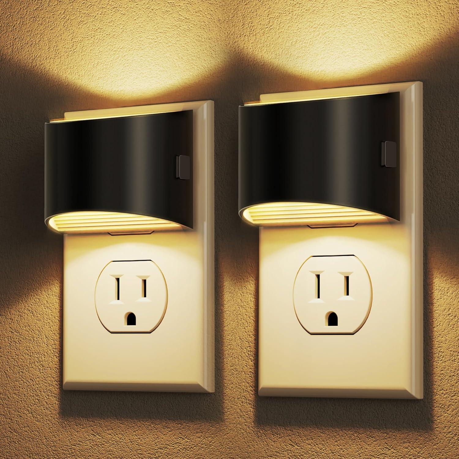 Night Light, Night Lights Plug into Wall, Adjustable, 3000K | 3 Level Brightness Adjustable Night Light, Dusk to Dawn Sensor, Nightlights for Adults, Bedroom, Bathroom, Hallway, 2 packs