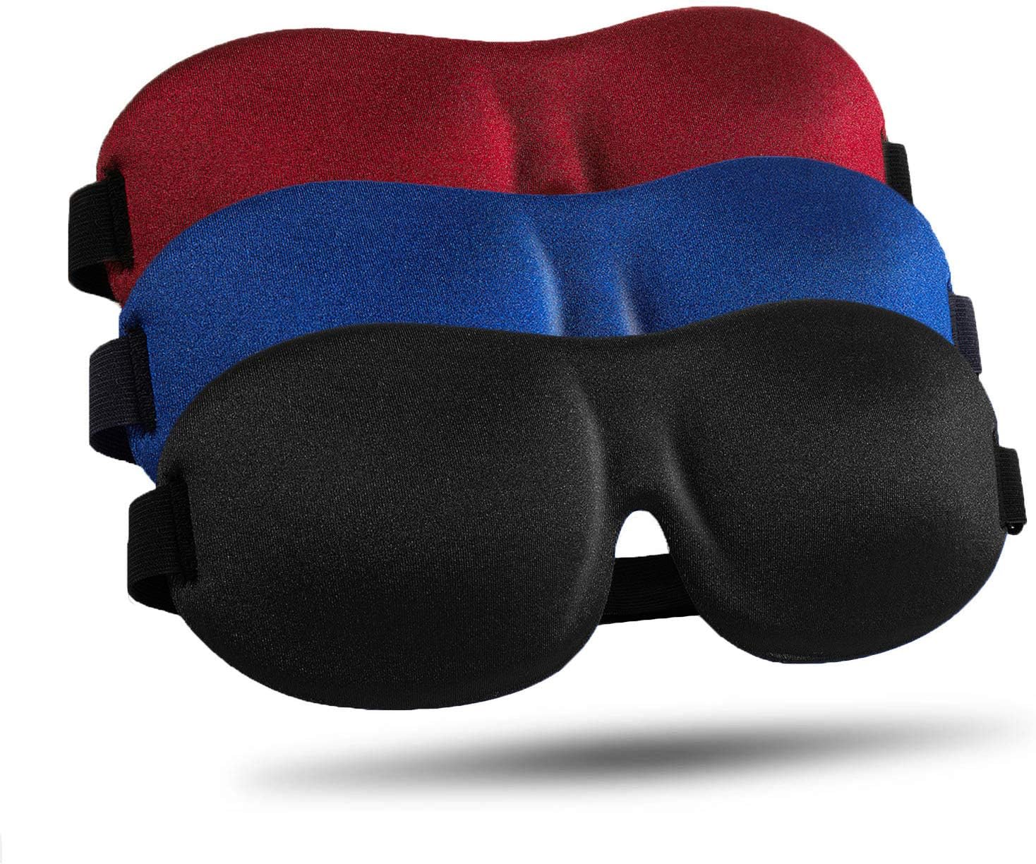 LKY DIGITAL Sleep Mask for Side Sleeper 3 Pack, Blackout 3D Eye Mask | Zero Eye Pressure, Super Lightweight, Adjustable, Breathable, for Men Women Side/Back/Stomach Sleeping, Travel & Meditation