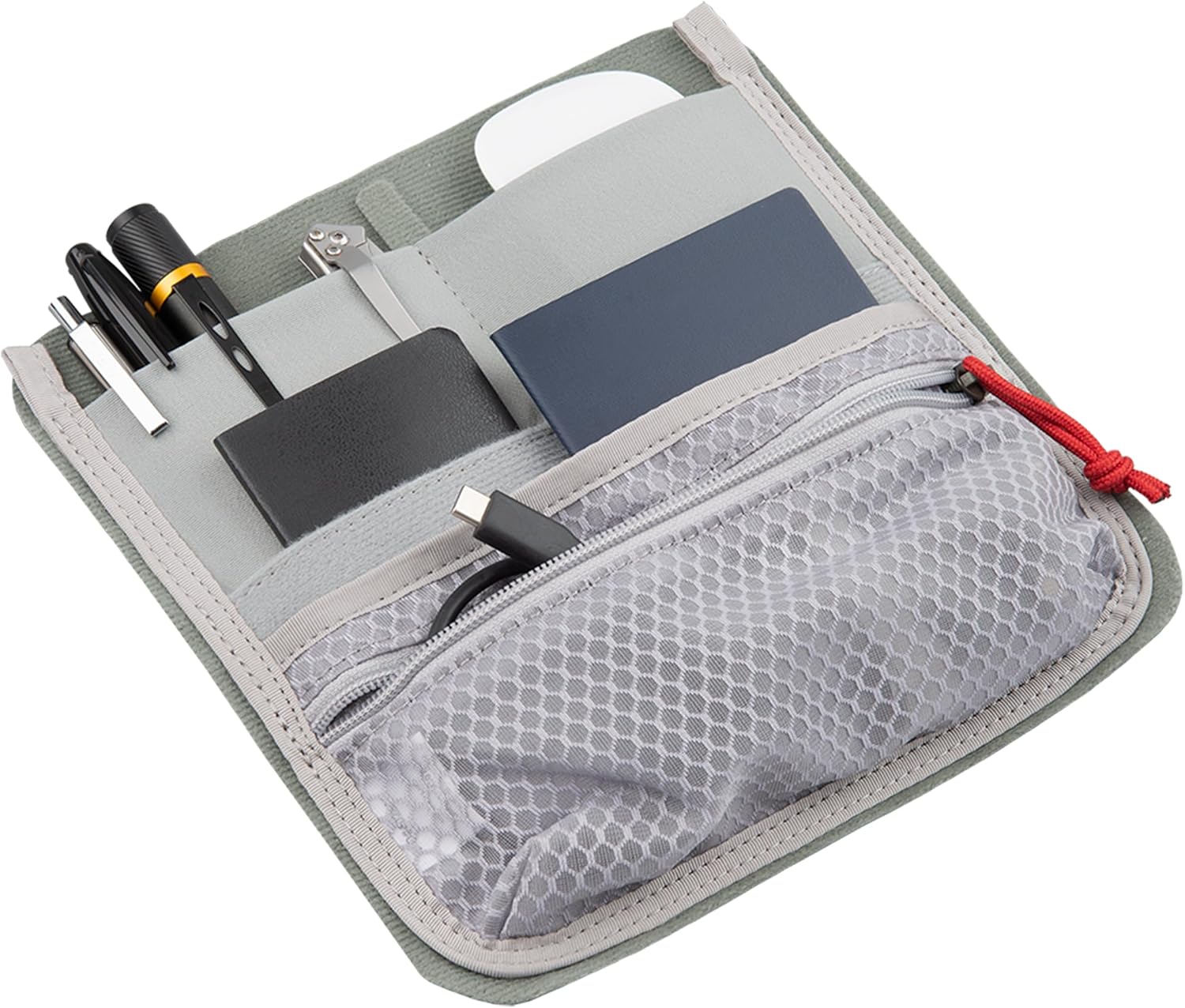 Vertx Admin Organizer Multi Pocket for Backpack, Bag Organization, Hook and Loop Attachment, Grey – One Size | Bag Organization, hook, loop Attachment