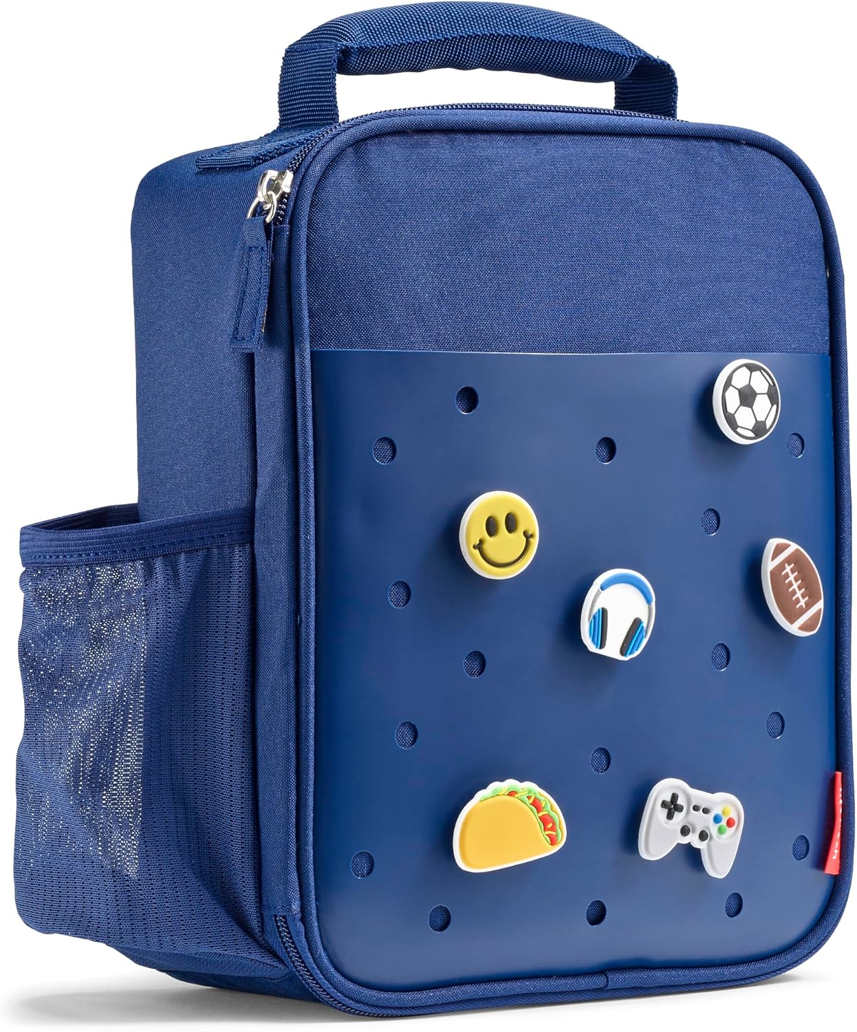 Fit & Fresh Lunch Box For Kids, Boys & Girls, School, Camp, Insulated Bag With Shoe Charm Slots For Personalization, Navy Blue