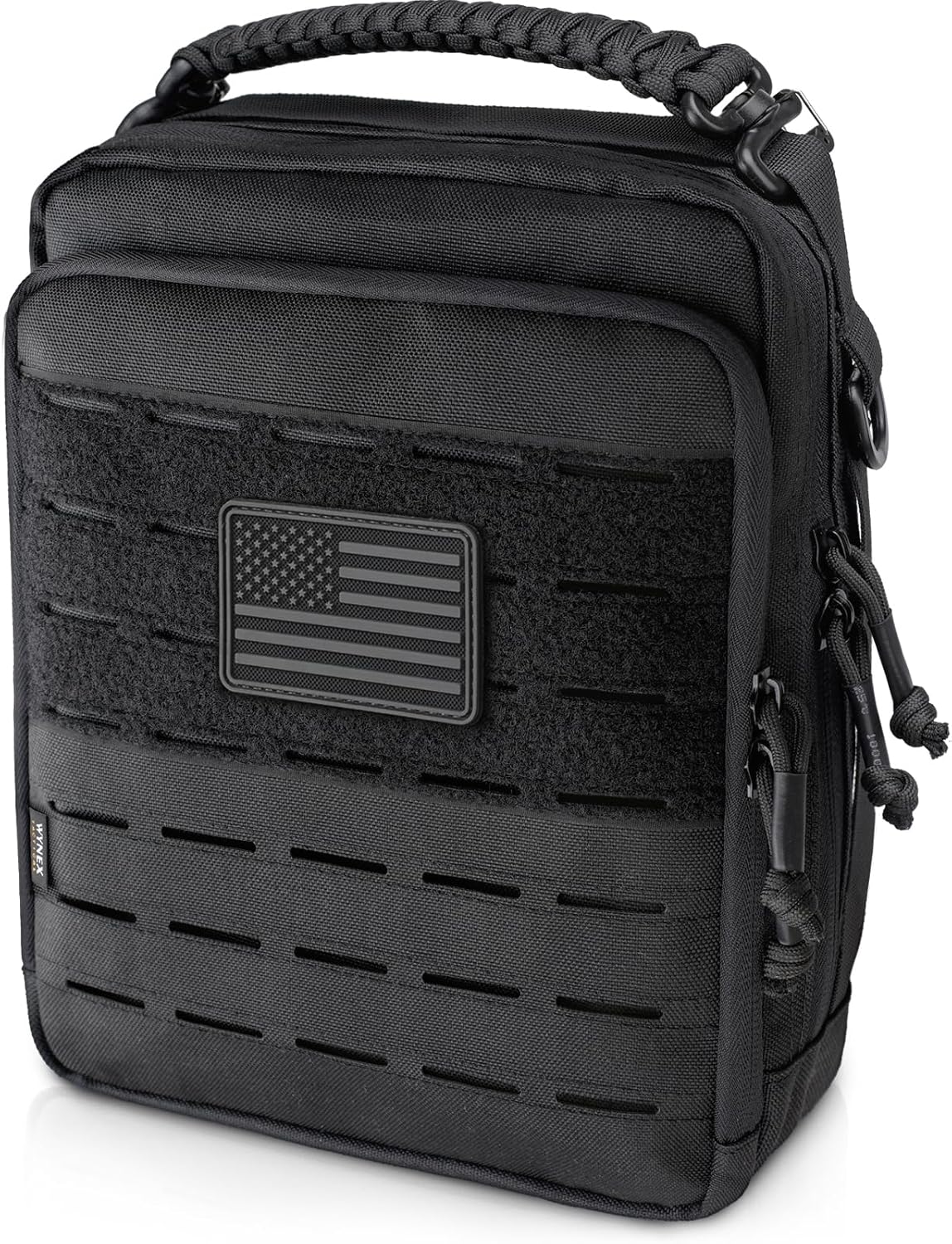 WYNEX Tactical Molle Admin Pouch, Molle Pouches of Double Layer Design | Utility EDC Pouch Organizer, Modular Tool Pouch, Medical EMT Attachment Bag,Large Capacity, Elastic Webbing Insert Panel