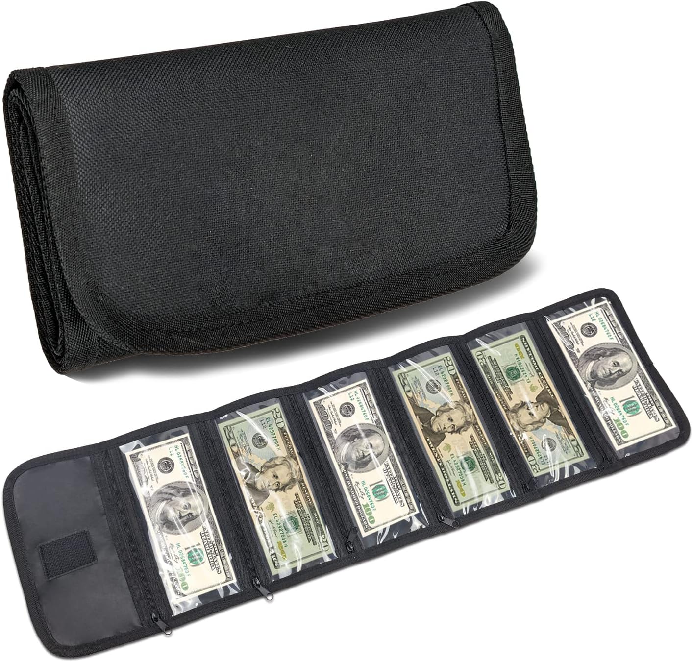 Money Organizer,Money Holder with Zipper Cash Envelopes | Money Bag Cash Organizer Cash Bag Budget Binder Money Saving Binder for Budgeting,Receipt and Tips,Holiday Shopping,Gifts