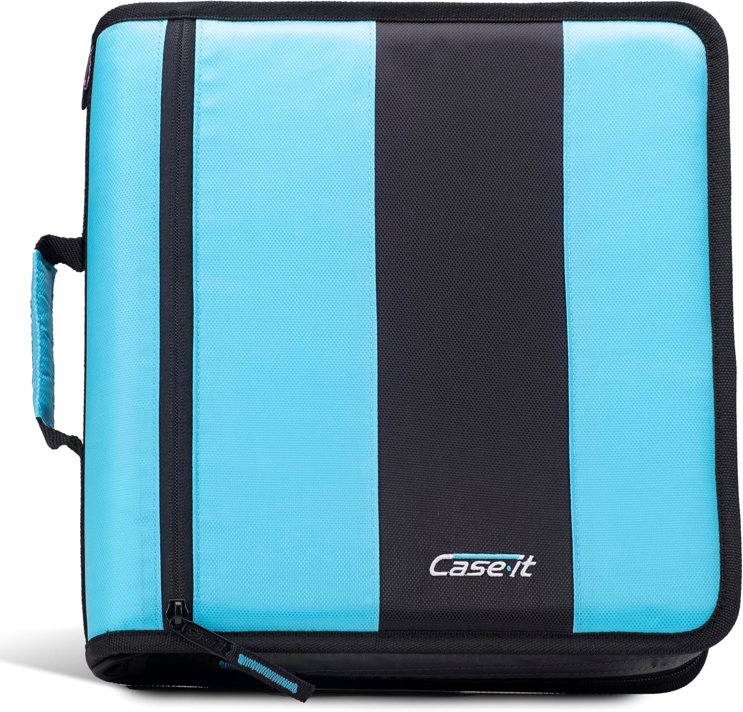 Case-it School Zipper Binder | 2-Inch O-Rings | 350-Sheet | D-251 Teal | Classic, Multiple Storage Pockets, Shoulder Strap, School & Office Organizer