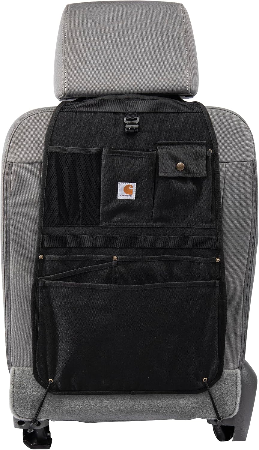 Carhartt Universal Nylon Duck Seat Organizer Black | Automotive, Back, Organization for Work and Kids
