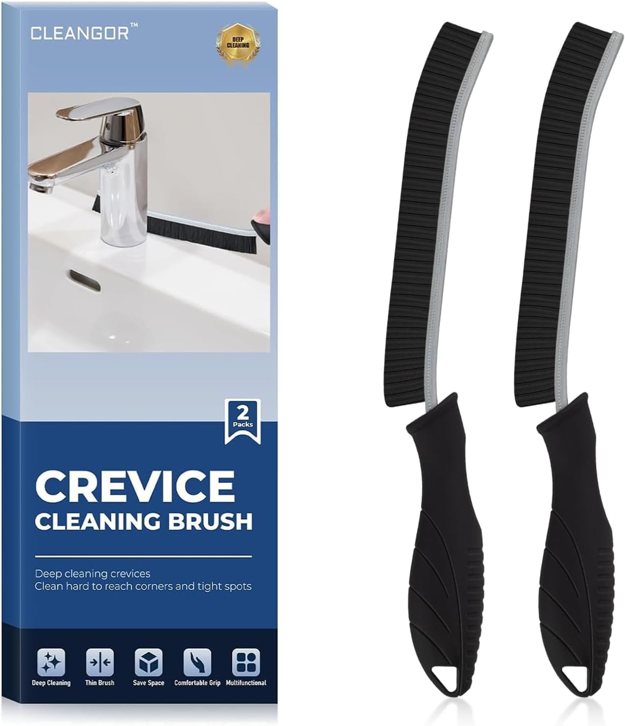 CLEANGOR Crevice Cleaning Brushes, Cleaner Scrub Brush Tool for Crevice