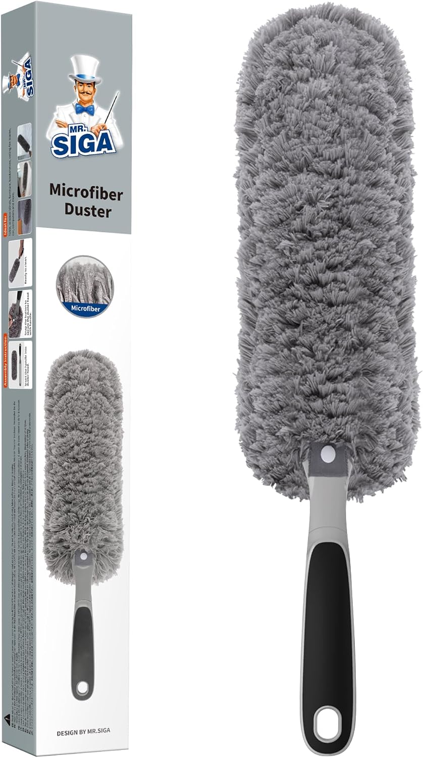 MR.SIGA Lint Free Microfiber Duster, Washable Duster for Household Cleaning