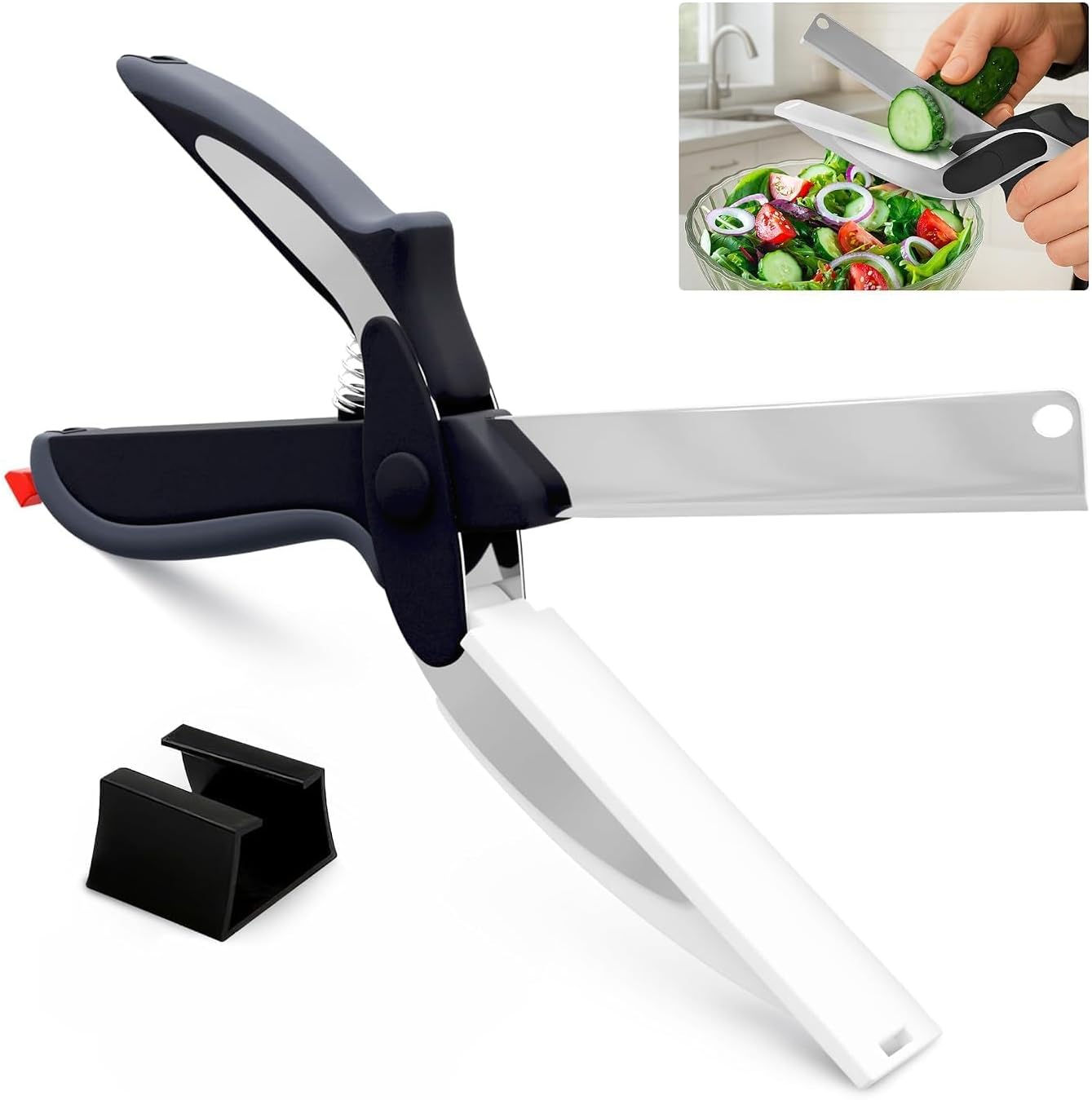 2 in 1 Kitchen Scissors for Food, Cutting Board Scissors with Safety Lock